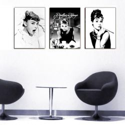 3 Parçalı Tablo - Audrey Hepburn - 1